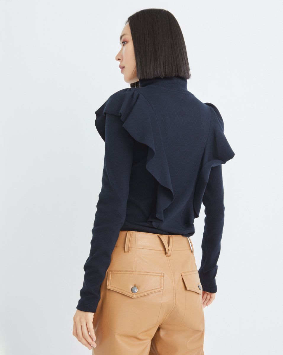 Freida Ruffle Turtleneck sold by Veronica Beard product image thumbnail 3
