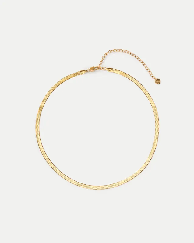Gold Dainty Flat Snake Necklace sold by Veronica Beard