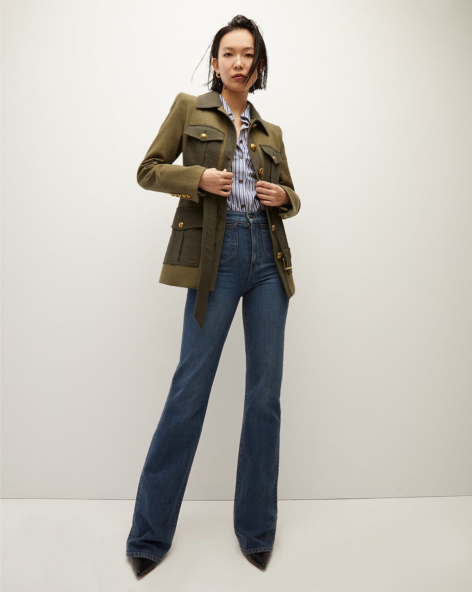 Libby Striped Poplin Button-Down Shirt sold by Veronica Beard product image thumbnail 5