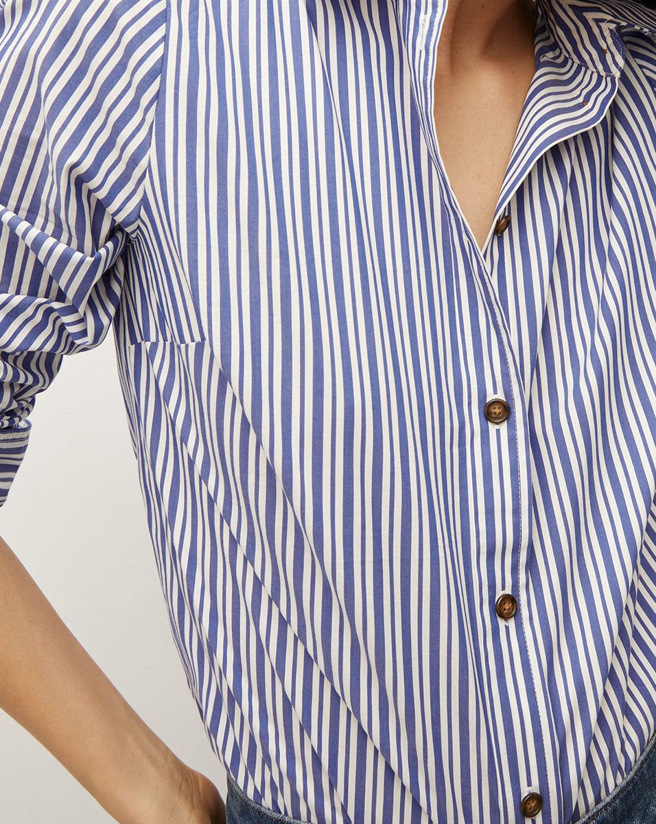 Libby Striped Poplin Button-Down Shirt sold by Veronica Beard product image thumbnail 3
