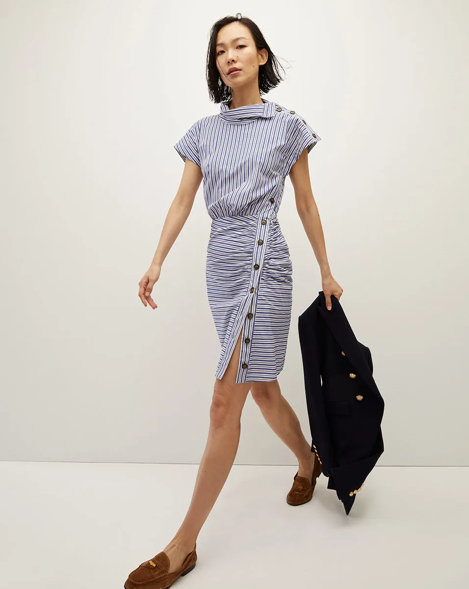 Arabel Striped Poplin Asymmetrical Dress sold by Veronica Beard product image thumbnail 2