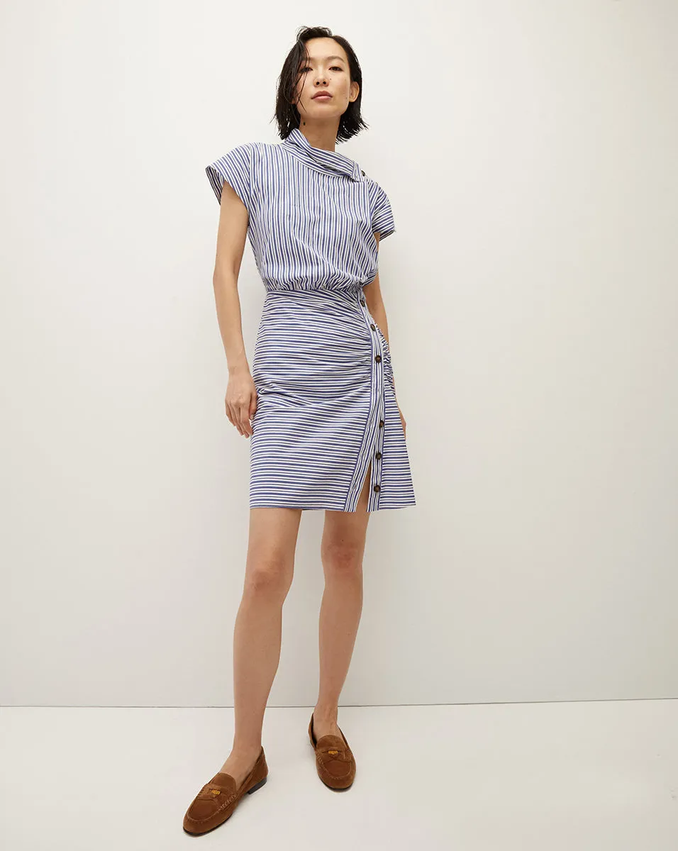Arabel Striped Poplin Asymmetrical Dress sold by Veronica Beard product image thumbnail 4