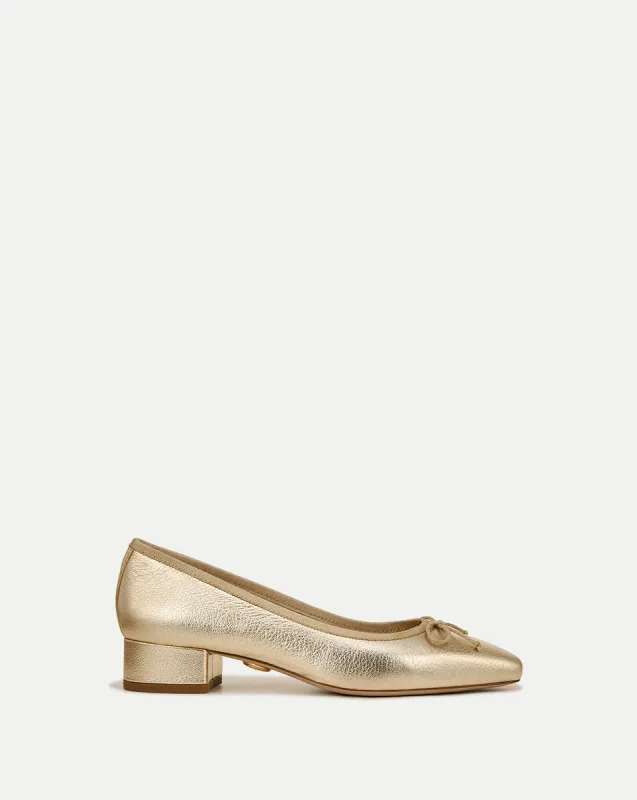 Cecile Metallic Leather Ballet Pump sold by Veronica Beard