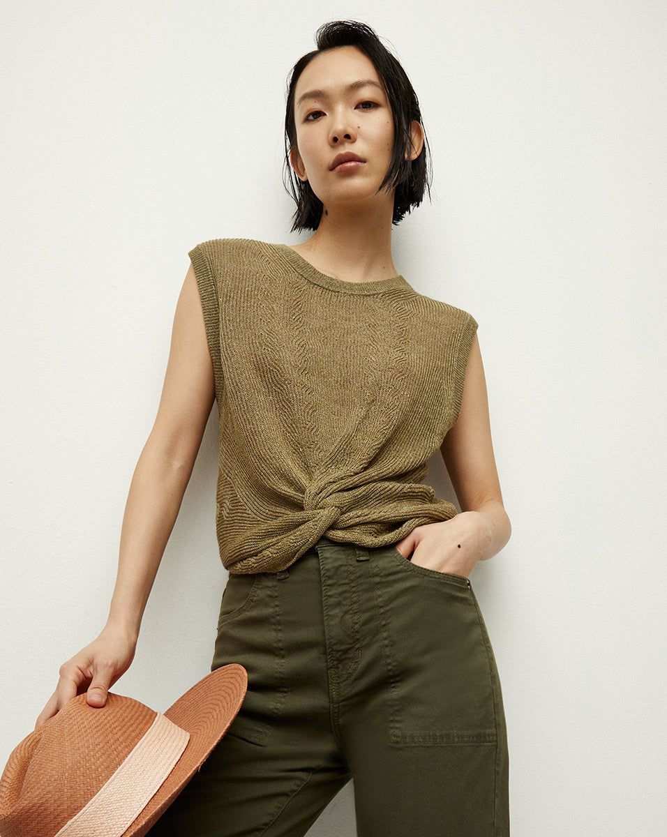 Kellen Twist-Front Sweater sold by Veronica Beard