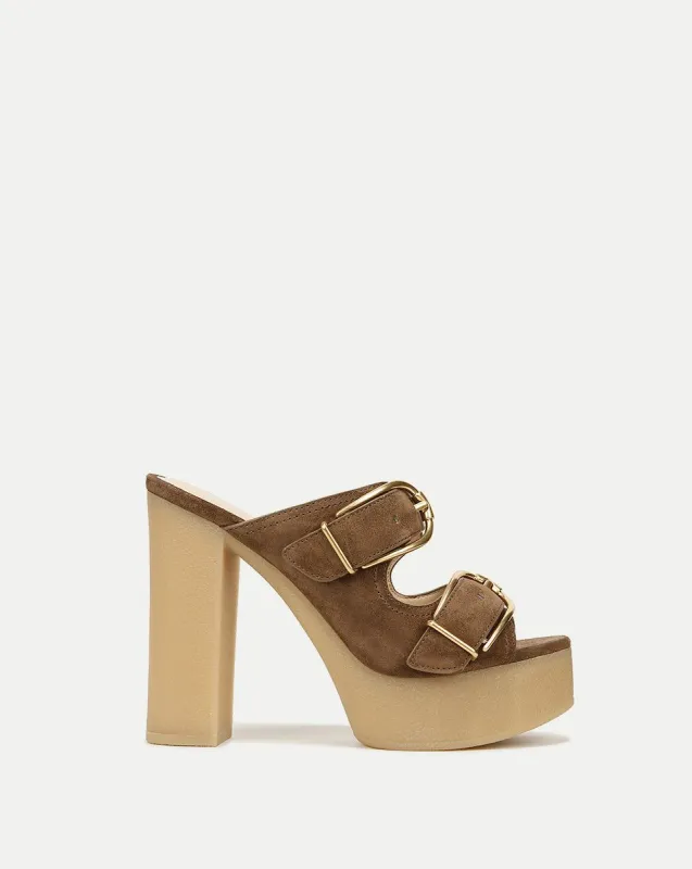 Garrick Suede Platform Sandal sold by Veronica Beard