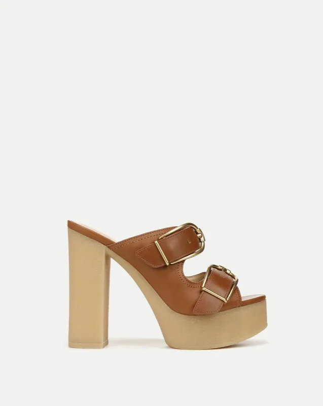 Garrick Leather Platform Sandal sold by Veronica Beard