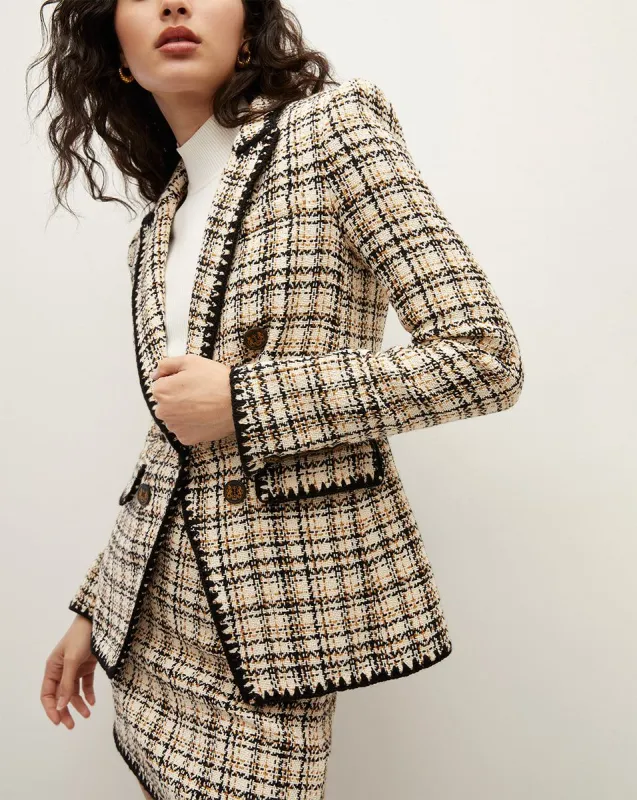 Lawrence Crochet-Trim Tweed Dickey Jacket sold by Veronica Beard