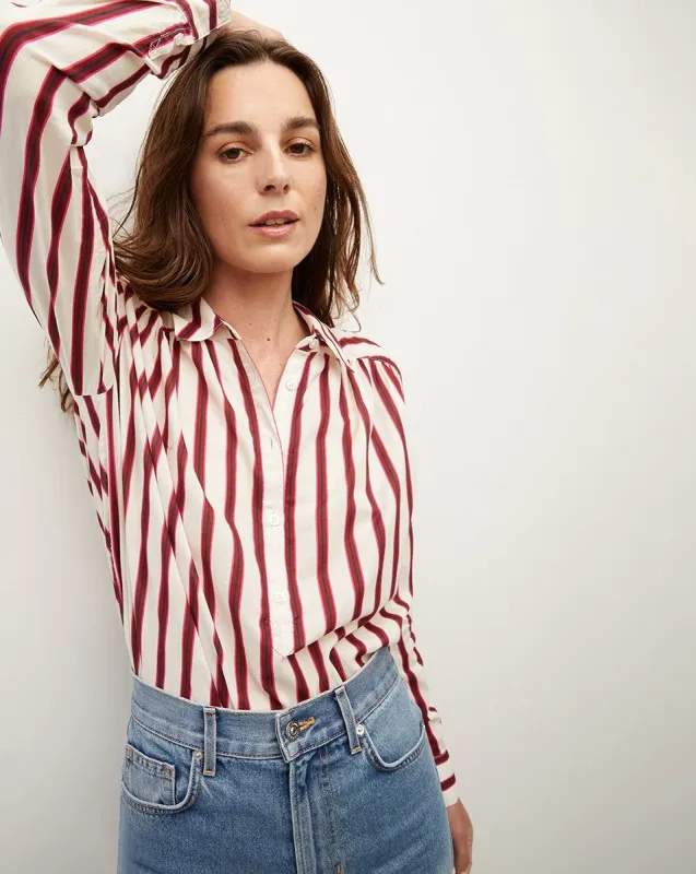 Cambrie Button-Down Striped Shirt sold by Veronica Beard
