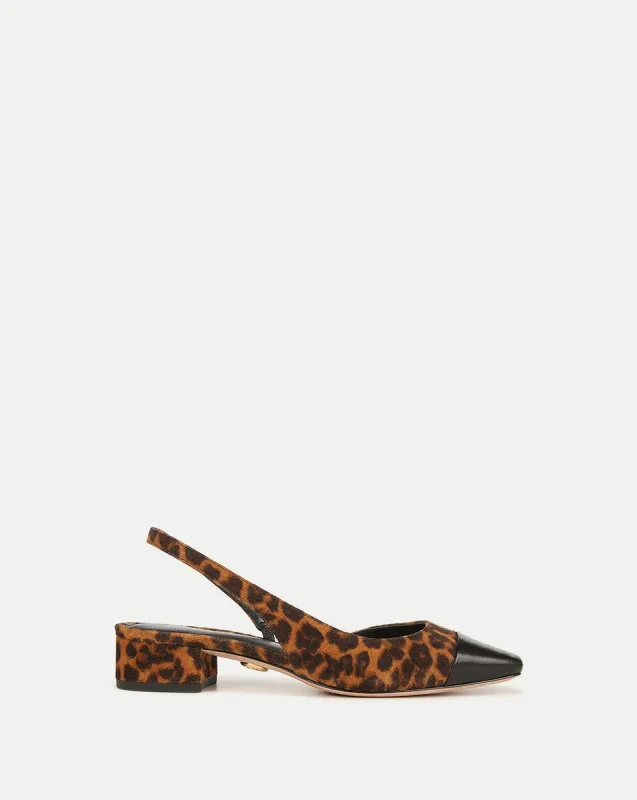 Cecile Leopard Cap-Toe Slingback sold by Veronica Beard