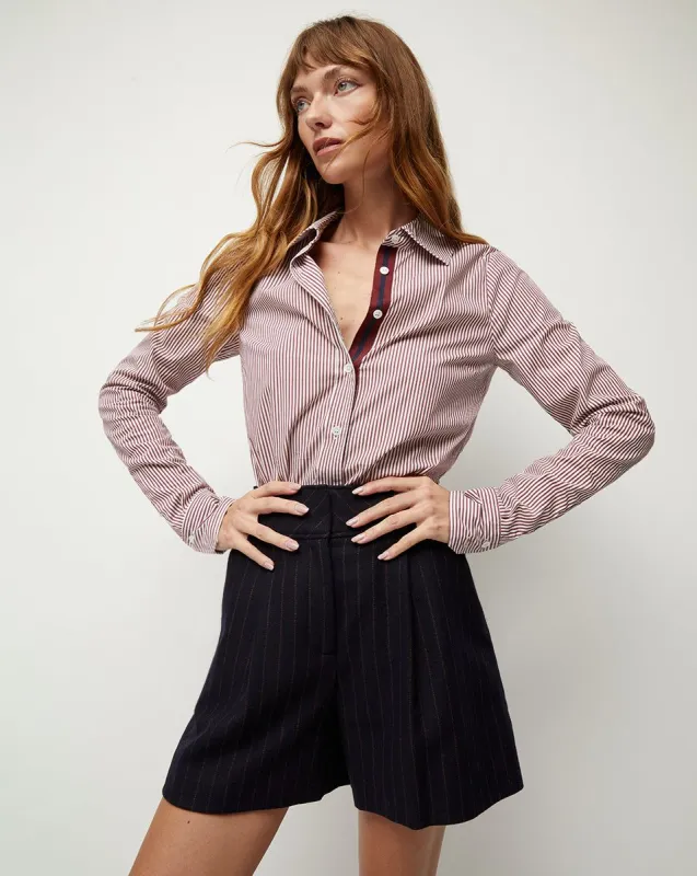 Libby Striped Poplin Button-Down Shirt sold by Veronica Beard