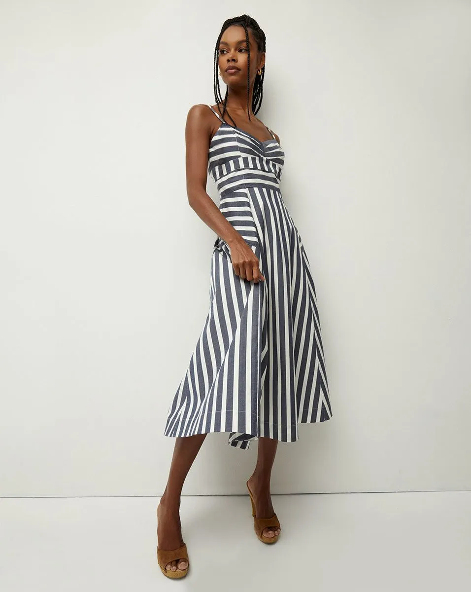 Market Stripe Phare Silk Dress | STAUD