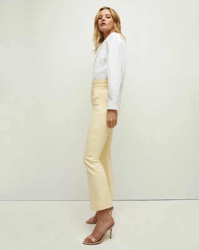 Carson Kick-Flare Jean | Double-Braid Waistband sold by Veronica Beard