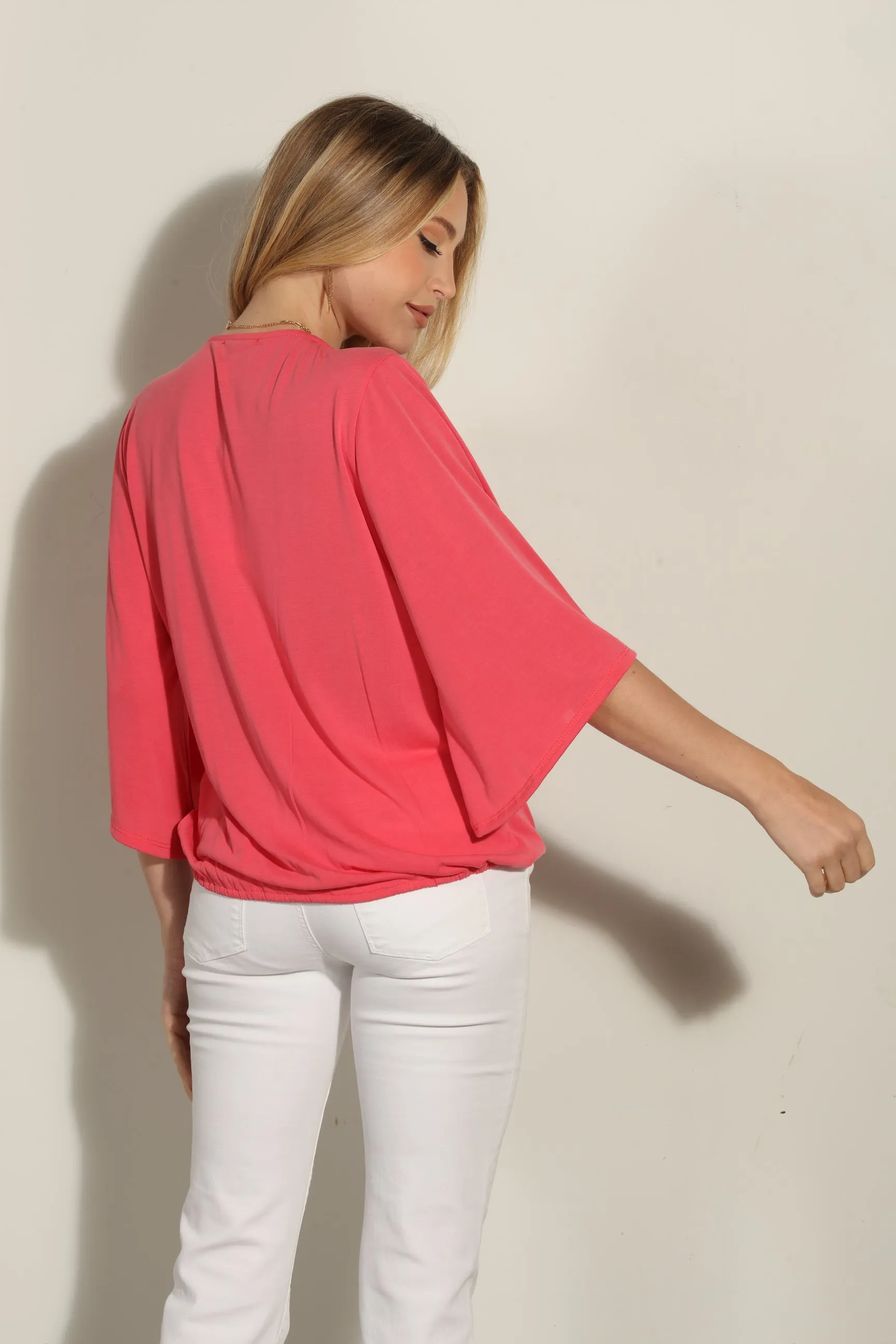 Coral Cupro Surplice Top-FINAL SALE sold by Veronica M product image thumbnail 5