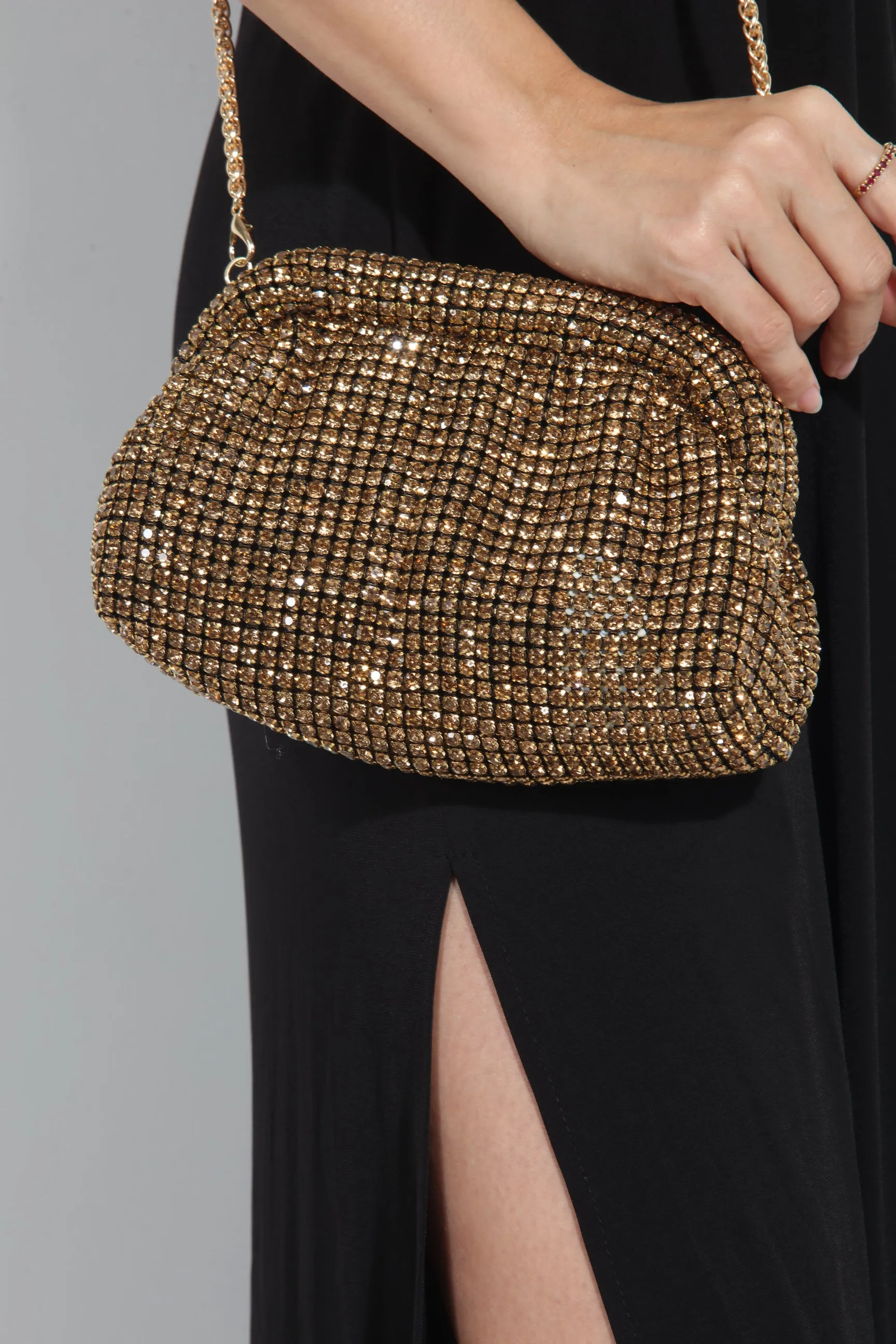 Gold Rhinestone Shoulder Purse sold by Veronica M product image thumbnail 5