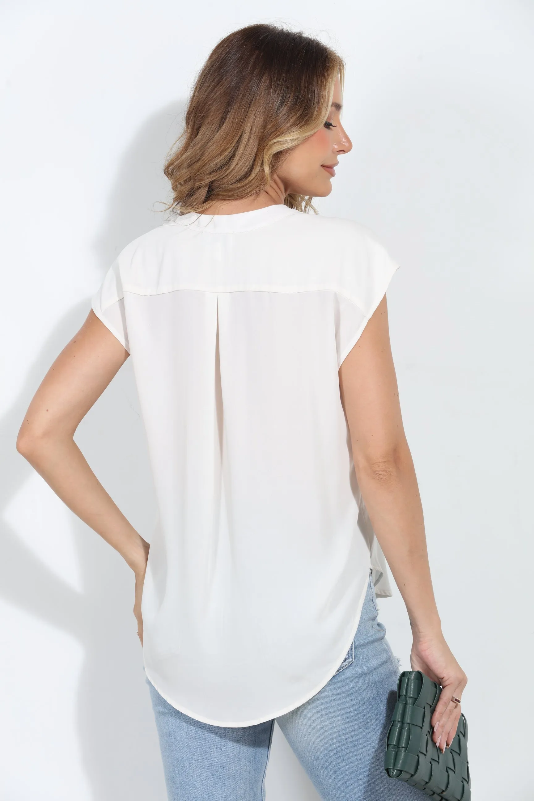 Ivory Woven Dolman Tee sold by Veronica M product image thumbnail 2