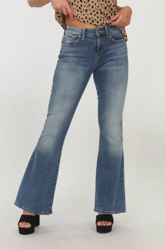 Level 99 Dahlia Mid Rise Flare Jeans - Medium Wash-FINAL SALE sold by Veronica M