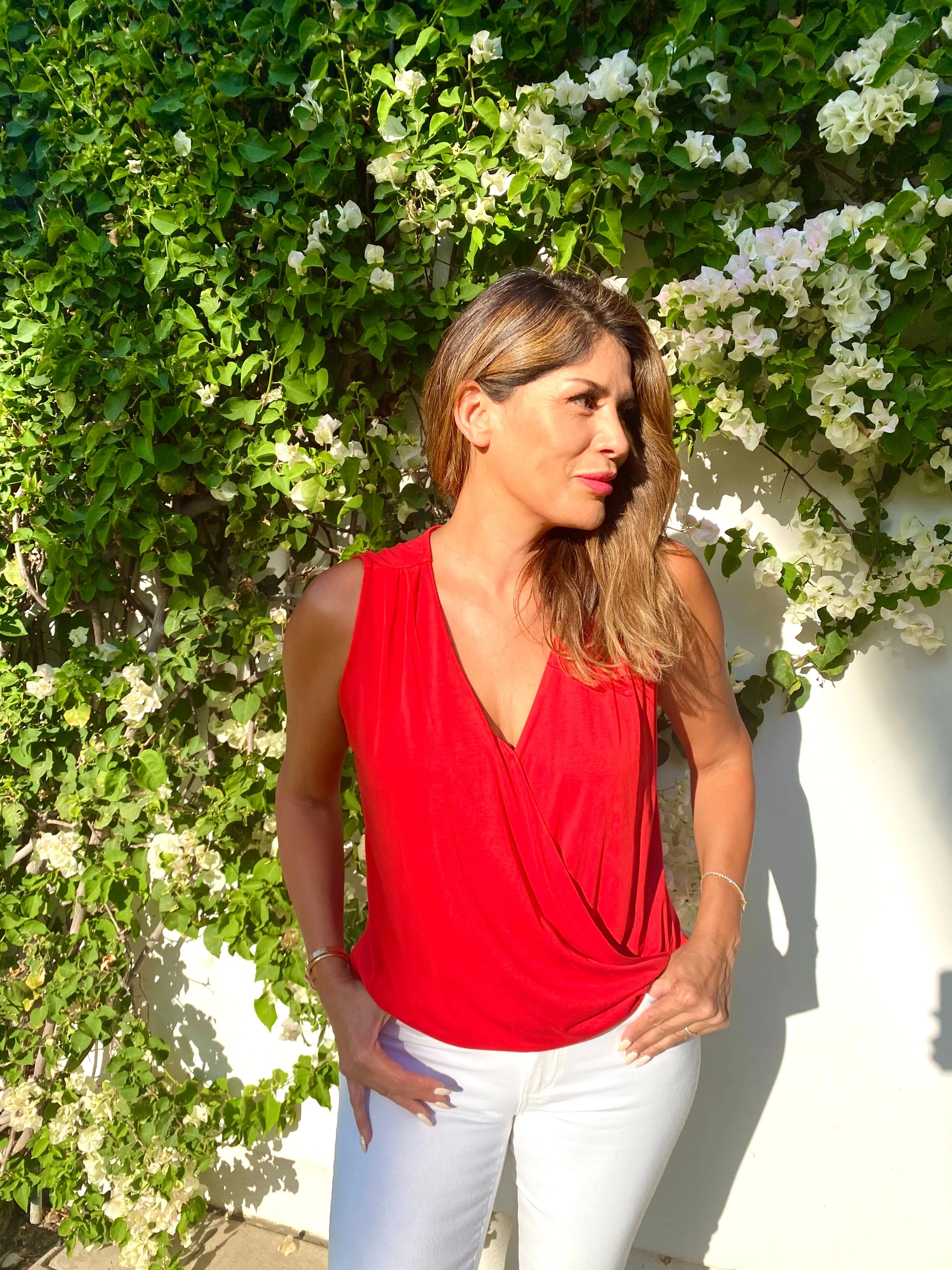 The Everyday Cupro Surplice Top - Cherry sold by Veronica M product image thumbnail 3