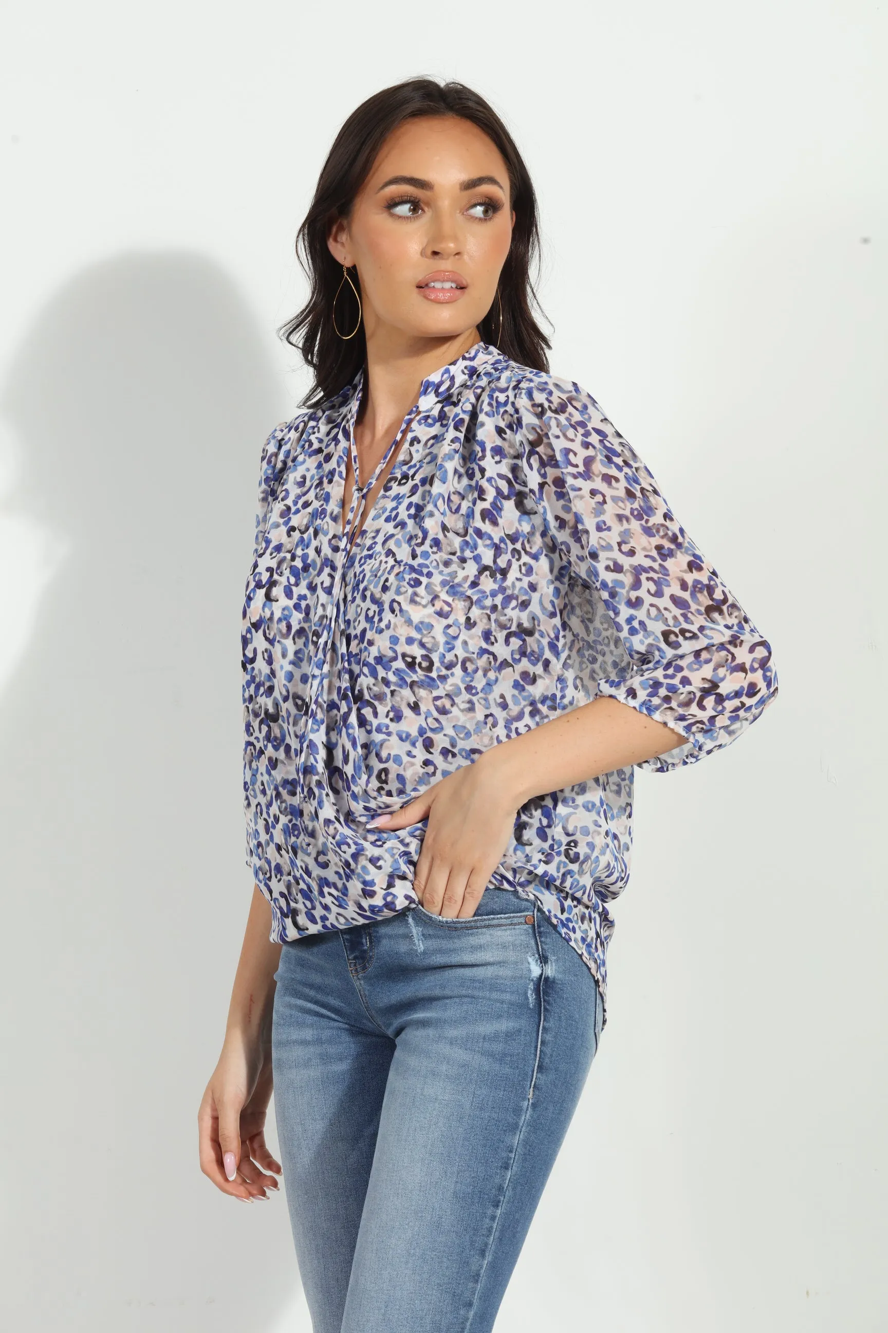 Leenah 3/4 Sleeve Surplice Blouse-FINAL SALE sold by Veronica M product image thumbnail 3
