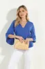 Cobalt Cupro Stretch Banded Kimono Top sold by Veronica M