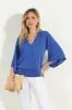 Cobalt Cupro Stretch Banded Kimono Top sold by Veronica M