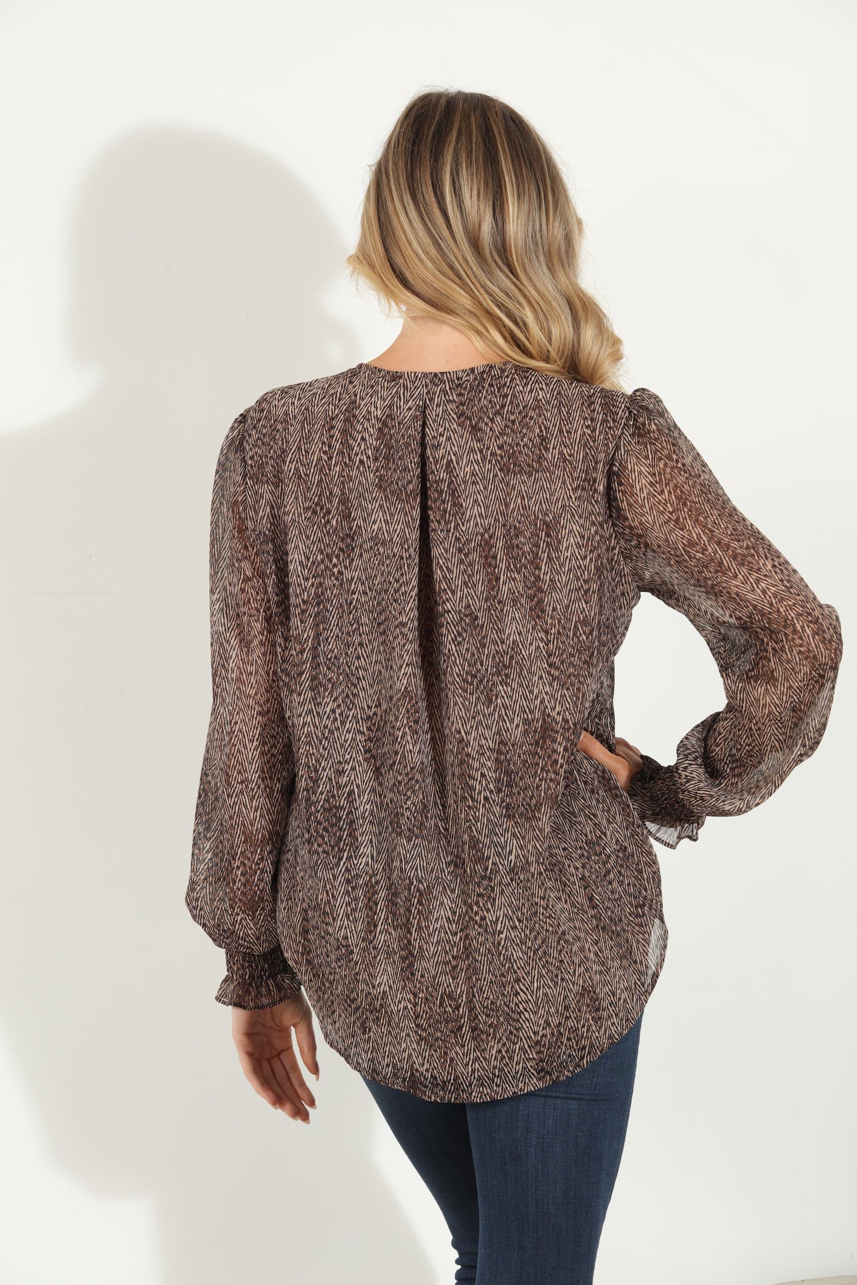 Avril Chiffon Surplice Smocked Blouse - Best Seller sold by Veronica M product image thumbnail 3