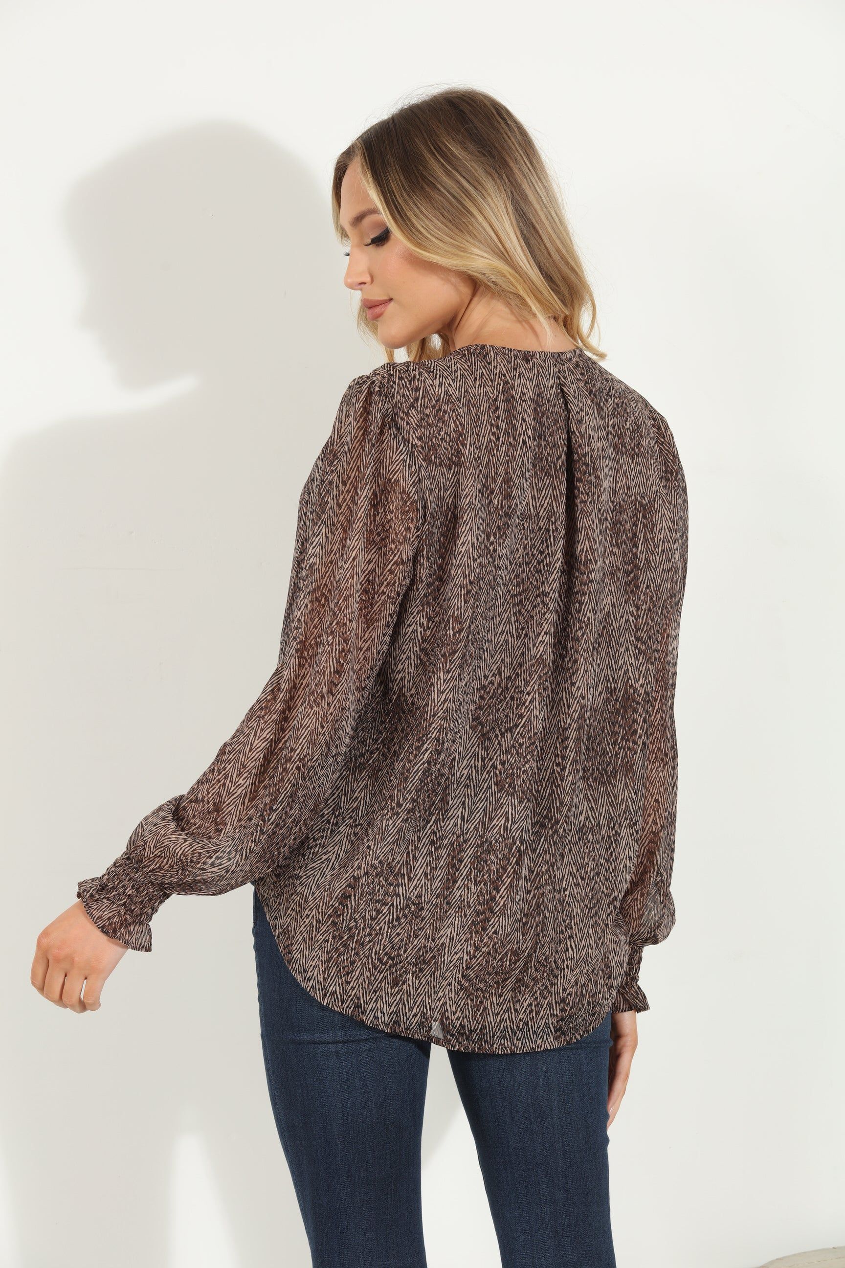 Avril Chiffon Surplice Smocked Blouse - Best Seller sold by Veronica M product image thumbnail 2