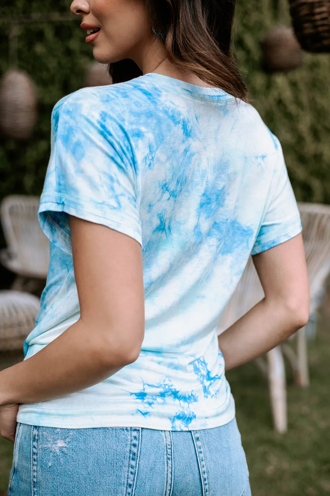 Sky Tie Dye Tee with Front Tie-FINAL SALE sold by Veronica M product image thumbnail 4