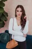 White Lined V-Neck Top-BEST SELLER sold by Veronica M