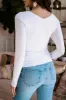 White Lined V-Neck Top-BEST SELLER sold by Veronica M