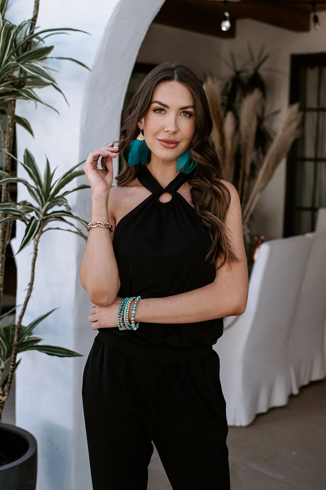 Sandy Black Stretch Ring Halter Jumpsuit-BEST SELLER sold by Veronica M product image thumbnail 4