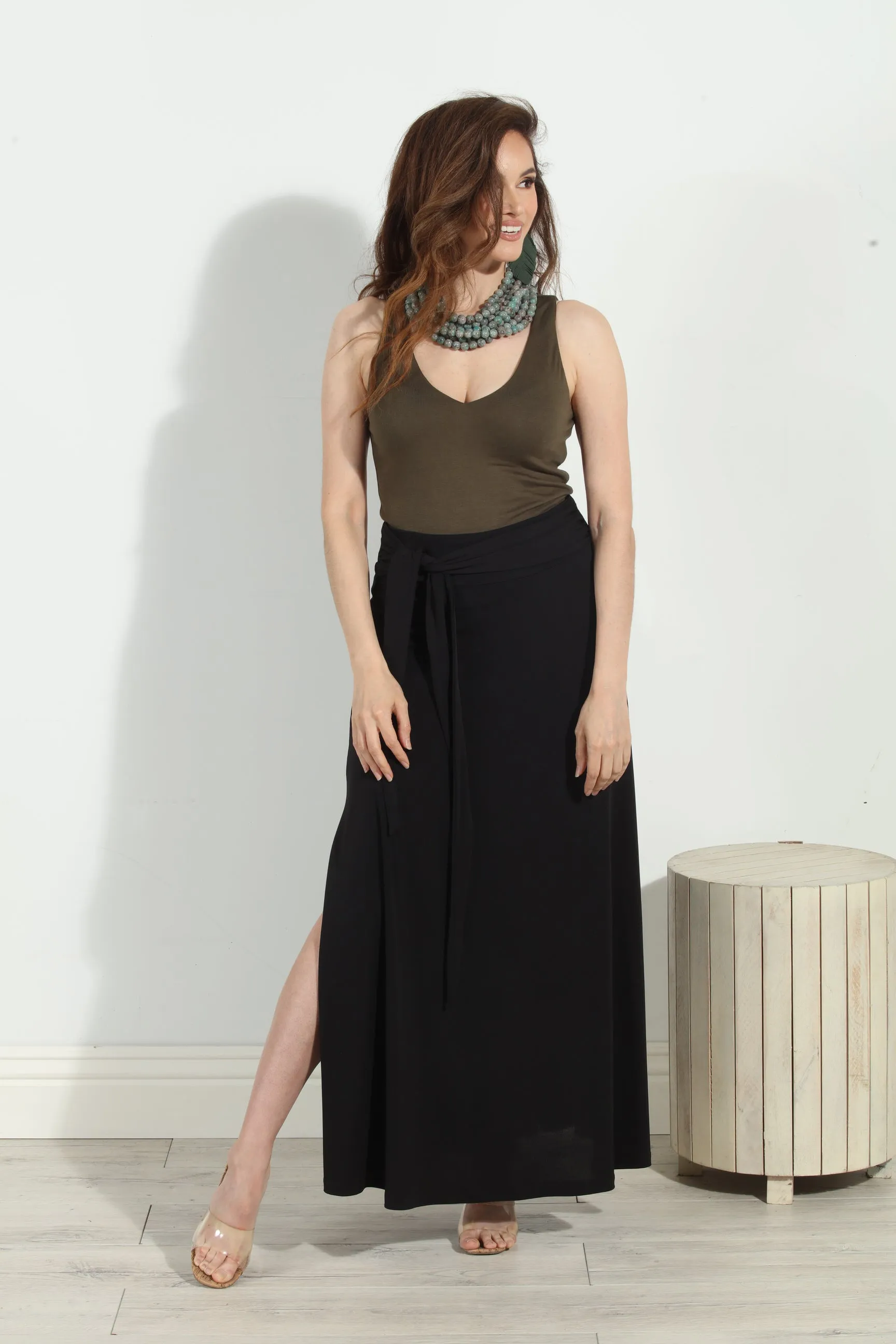 Black Tie Stretch Maxi Skirt-BEST SELLER sold by Veronica M product image thumbnail 4