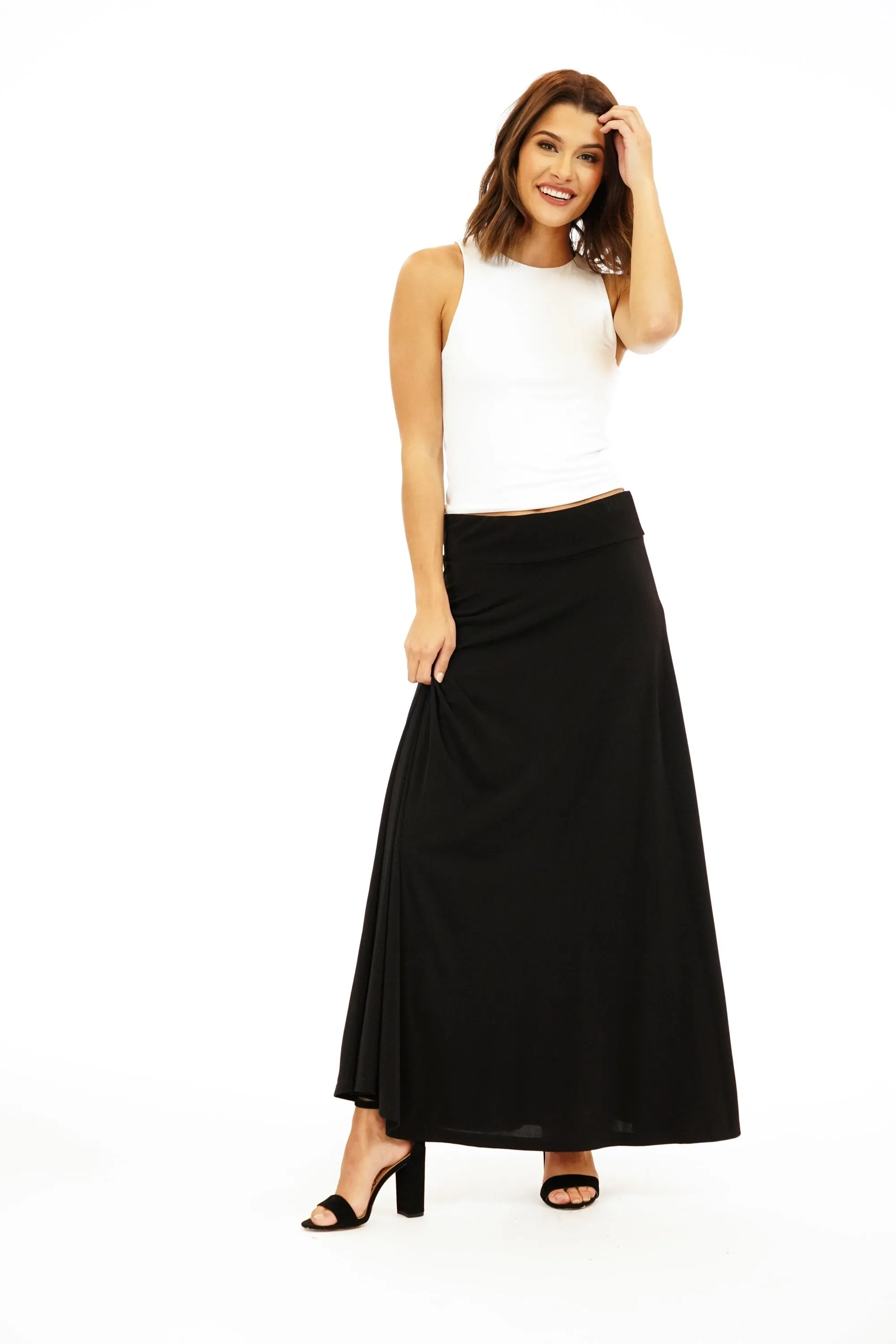 Classic Black Stretch Maxi Skirt-BEST SELLER sold by Veronica M