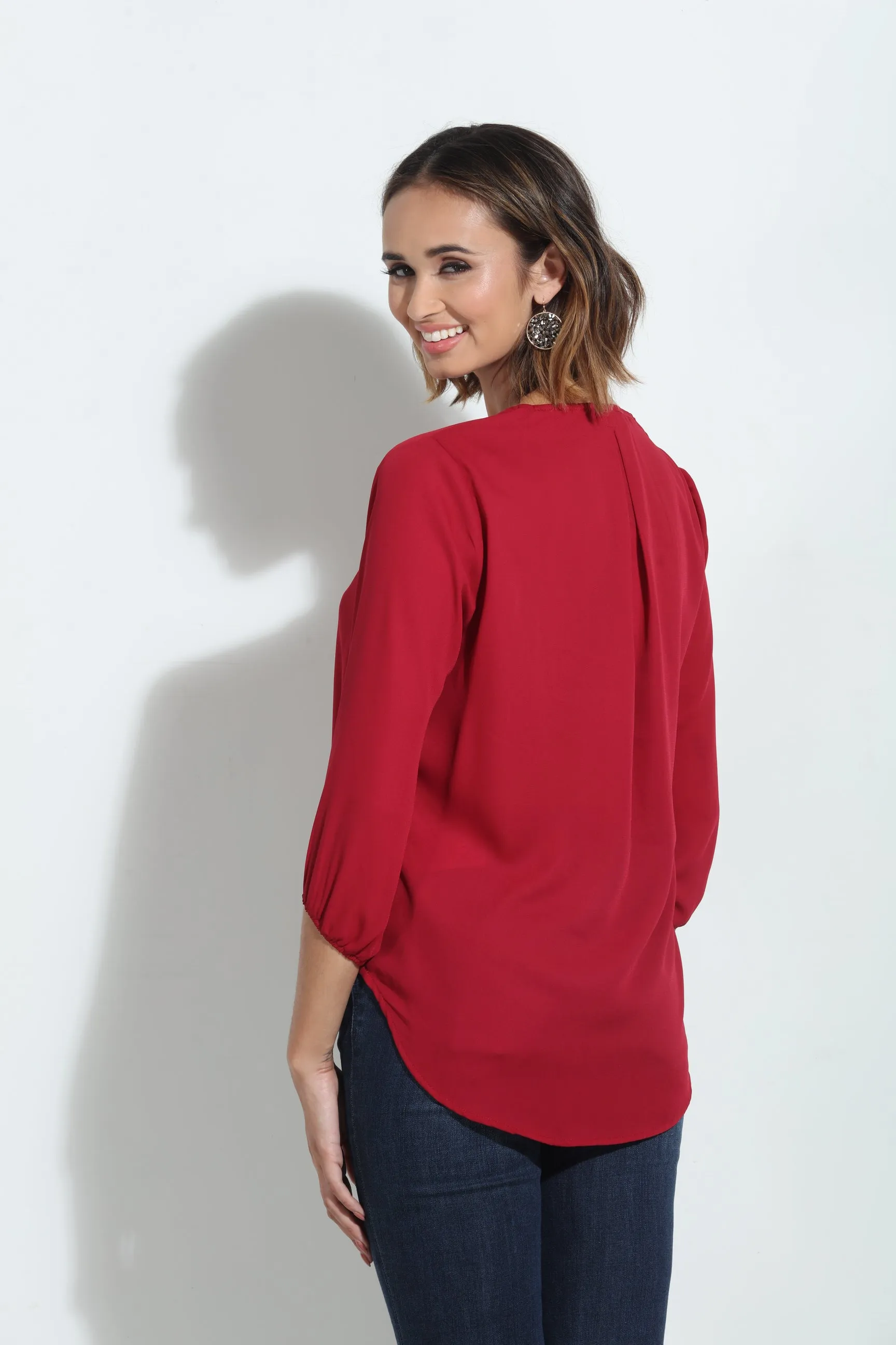 Burgundy Surplice Blouse -FINAL SALE sold by Veronica M product image thumbnail 2
