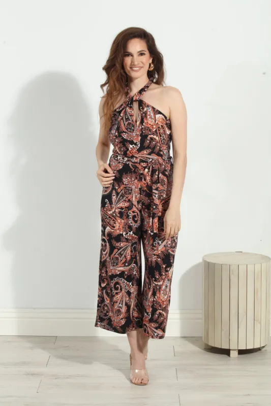 Jene Halter Stretch Culotte Jumpsuit-FINAl SALE sold by Veronica M