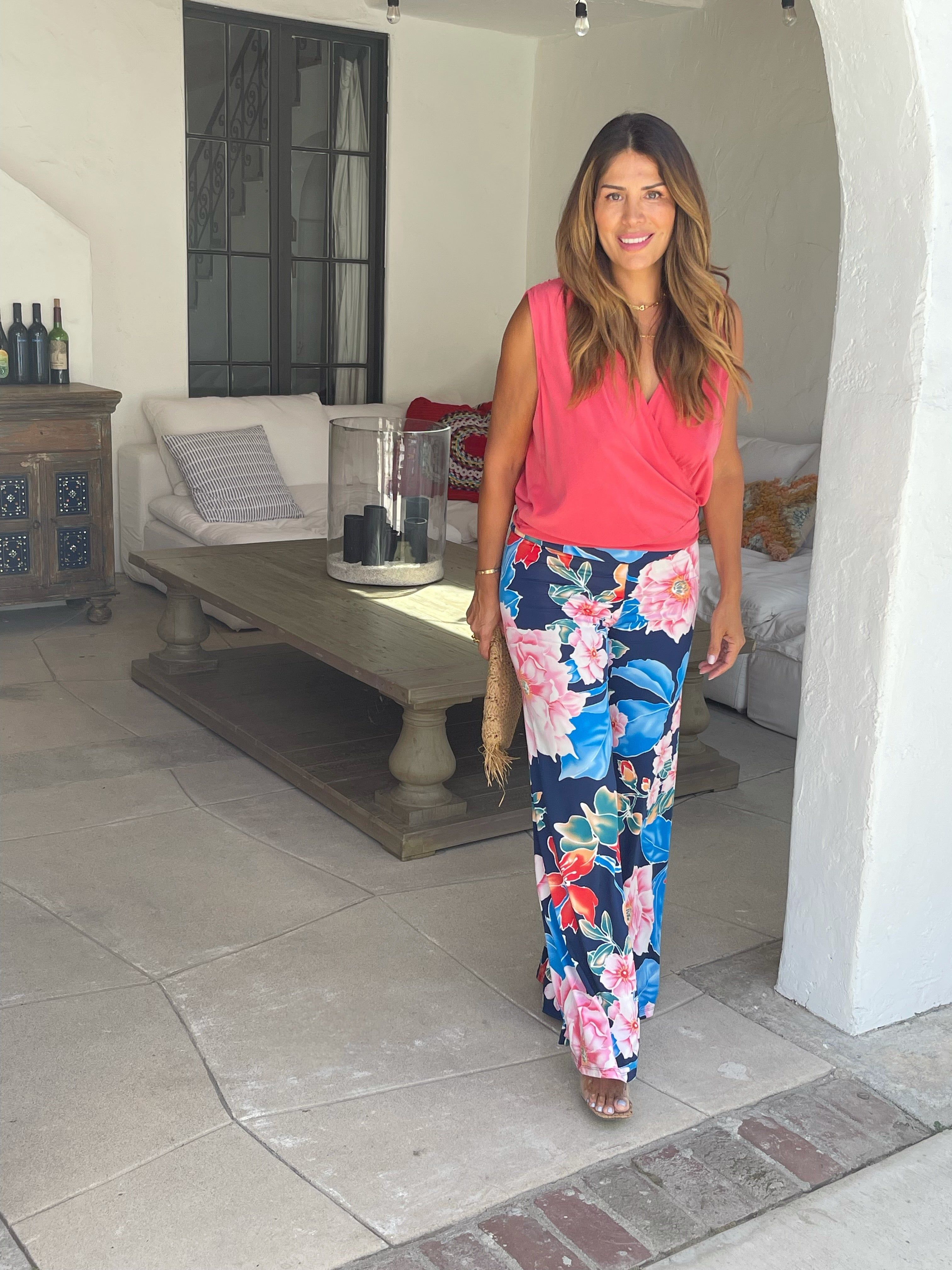 Coral Cupro Stretch Surplice Top- FINAL SALE sold by Veronica M product image thumbnail 4