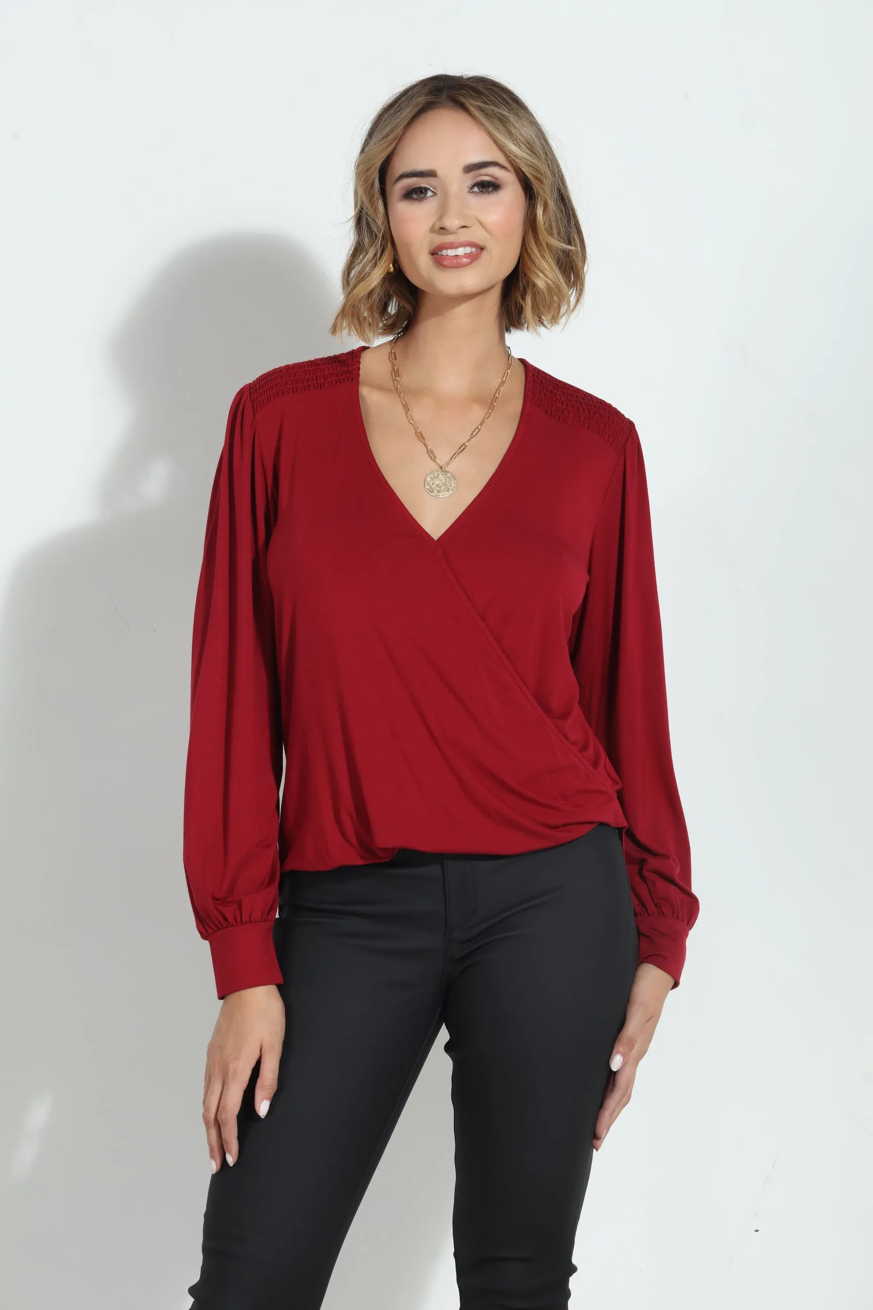 Cabernet Smocked Cupro Top-FINAL SALE sold by Veronica M product image thumbnail 5