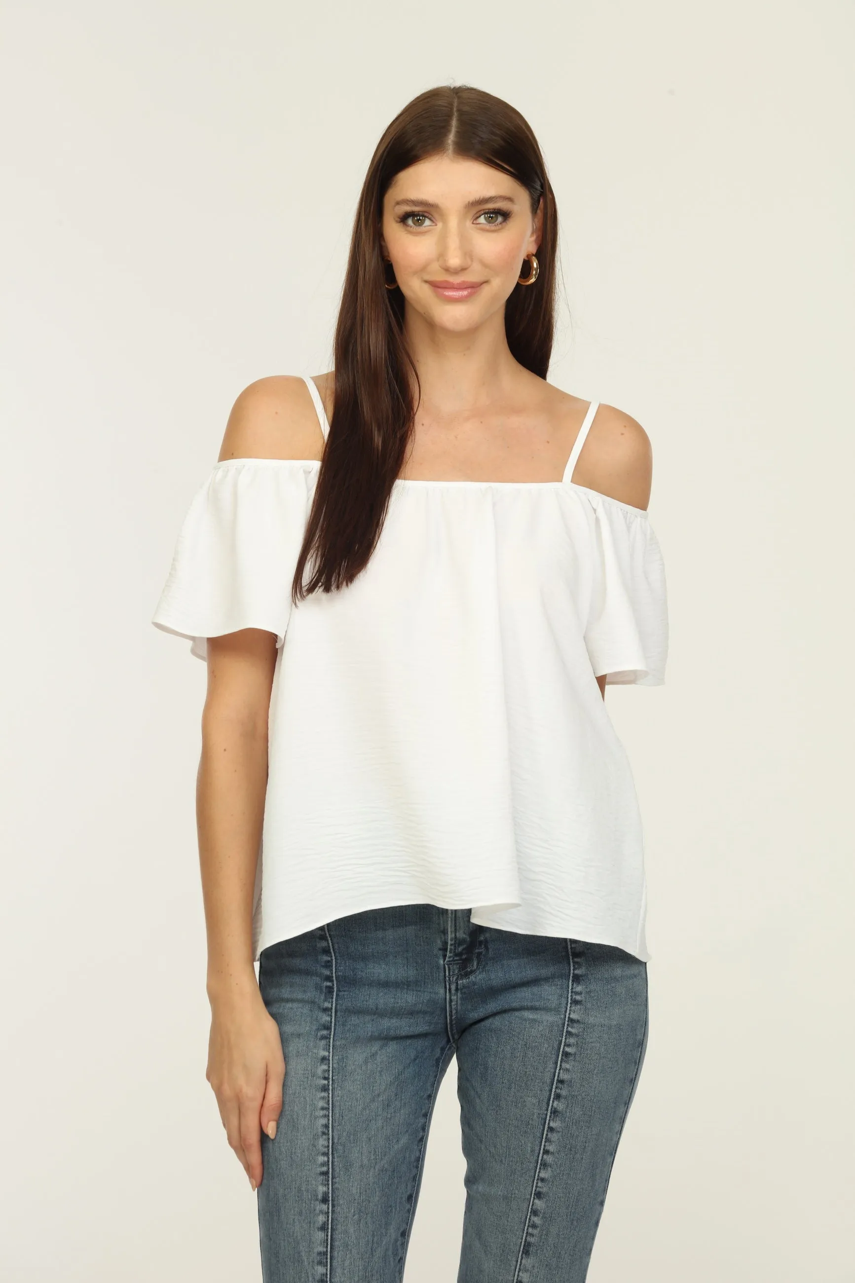 White Airflow Cold Shoulder Tank-FINAL SALE sold by Veronica M product image thumbnail 3