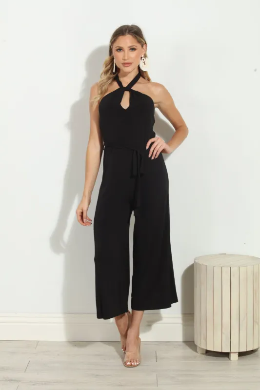 Adjustable Halter Culotte Jumpsuit-FINAL SALE sold by Veronica M