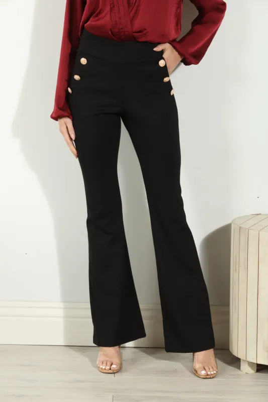 Black Ponti Button Pants-BEST SELLER sold by Veronica M