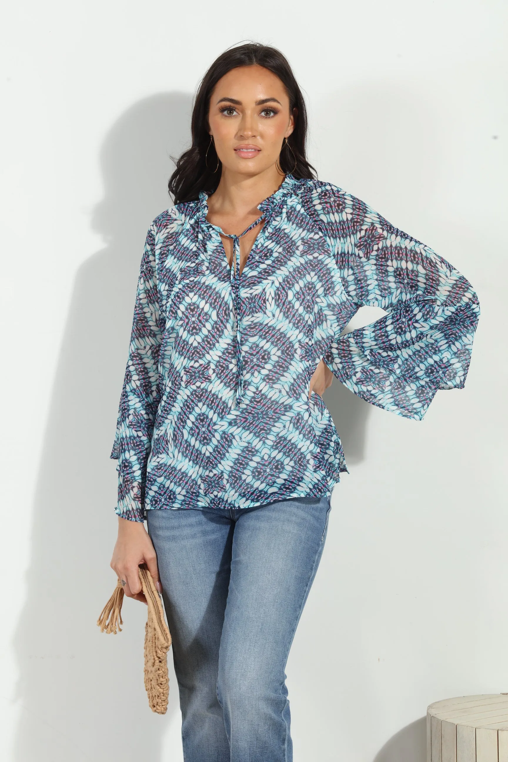 Odelle Flare Sleeve Blouse-FINAL SALE sold by Veronica M product image thumbnail 5