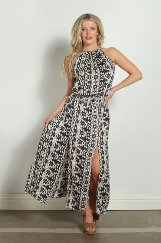 Amulet Halter Double Slit Midi Dress-FINAL SALE sold by Veronica M