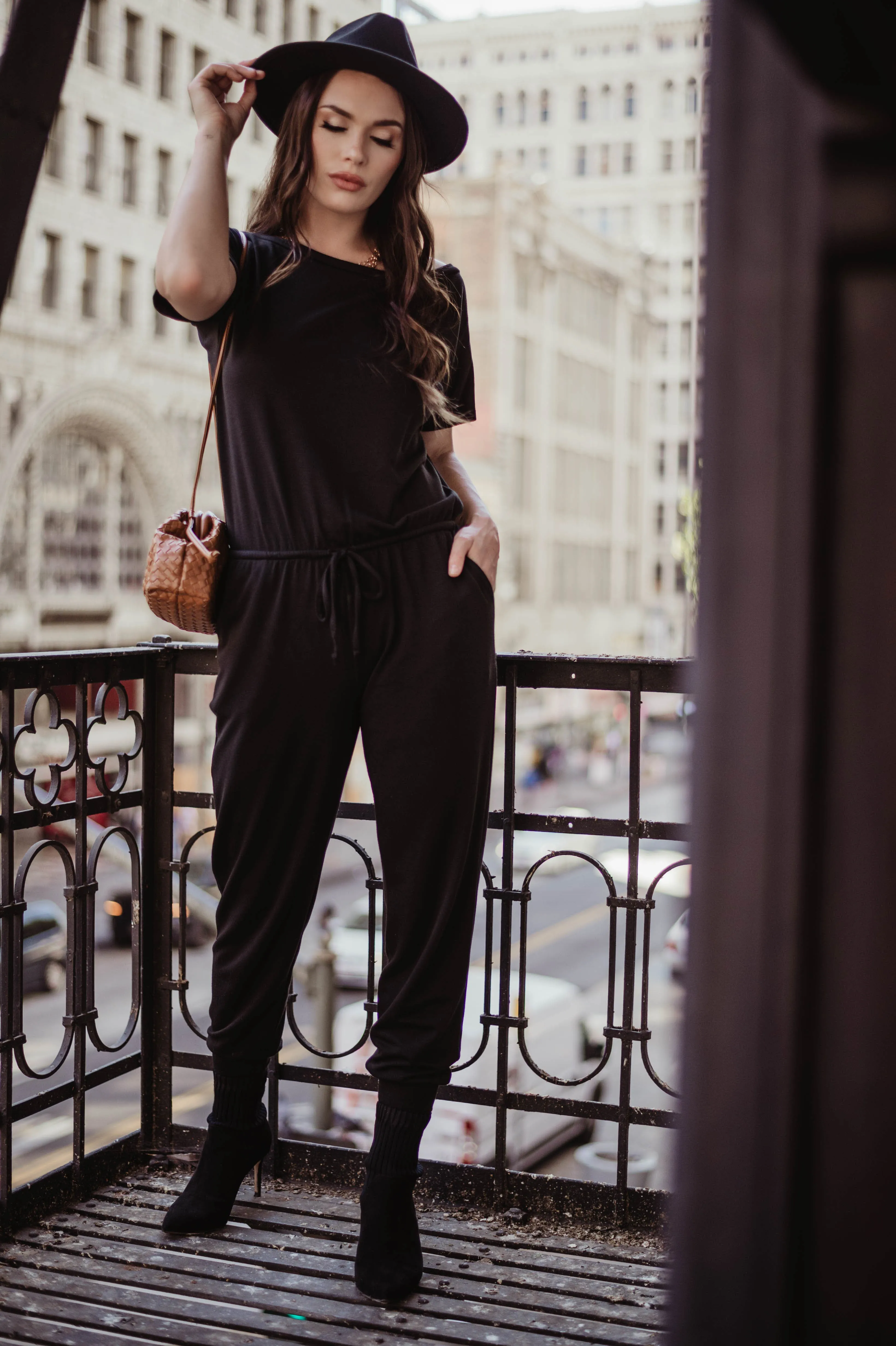 Soft Feel French Terry Jumpsuit-Black - BEST SELLER sold by Veronica M product image thumbnail 2