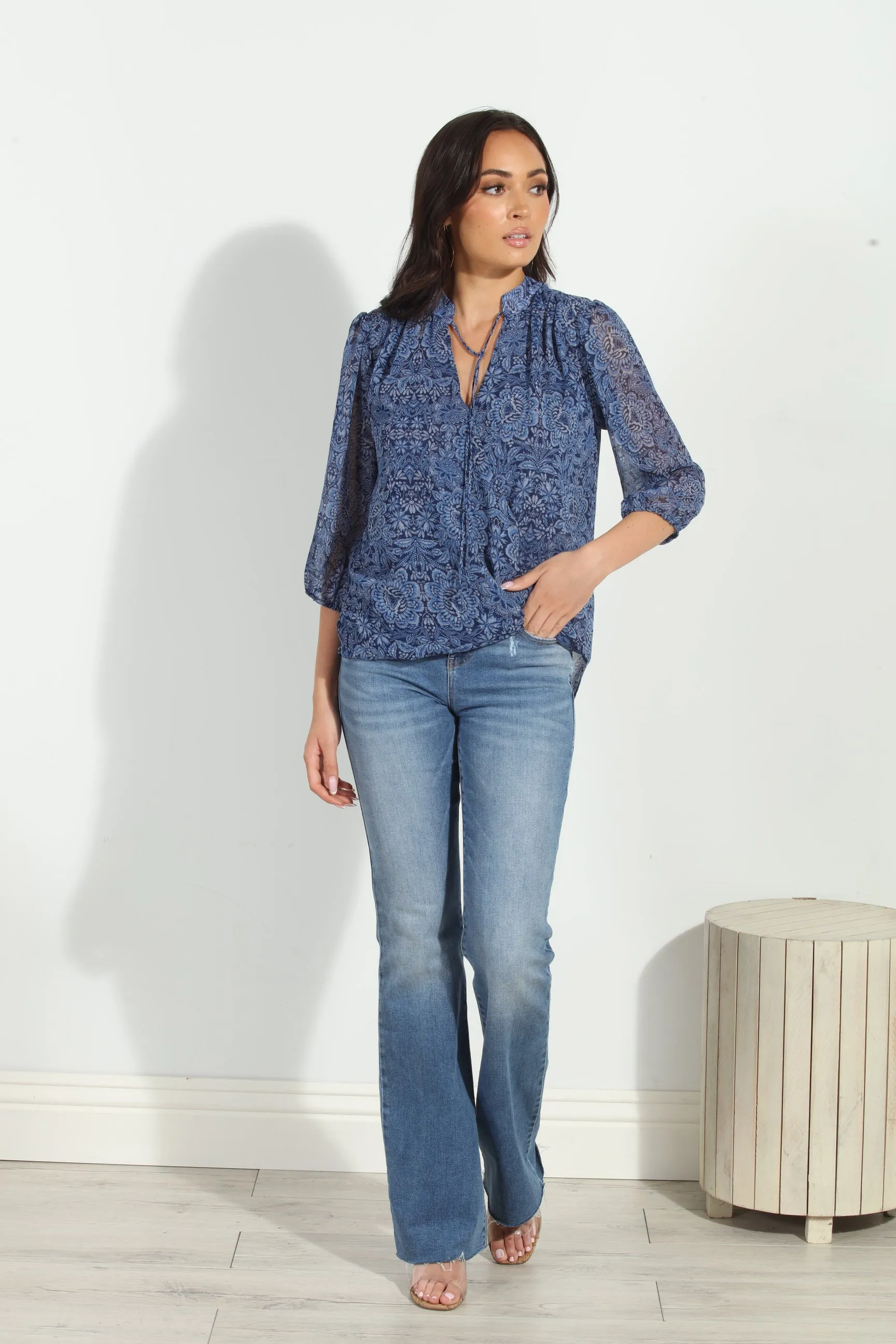 Willa 3/4 Sleeve Surplice Blouse-FINAL SALE sold by Veronica M product image thumbnail 3