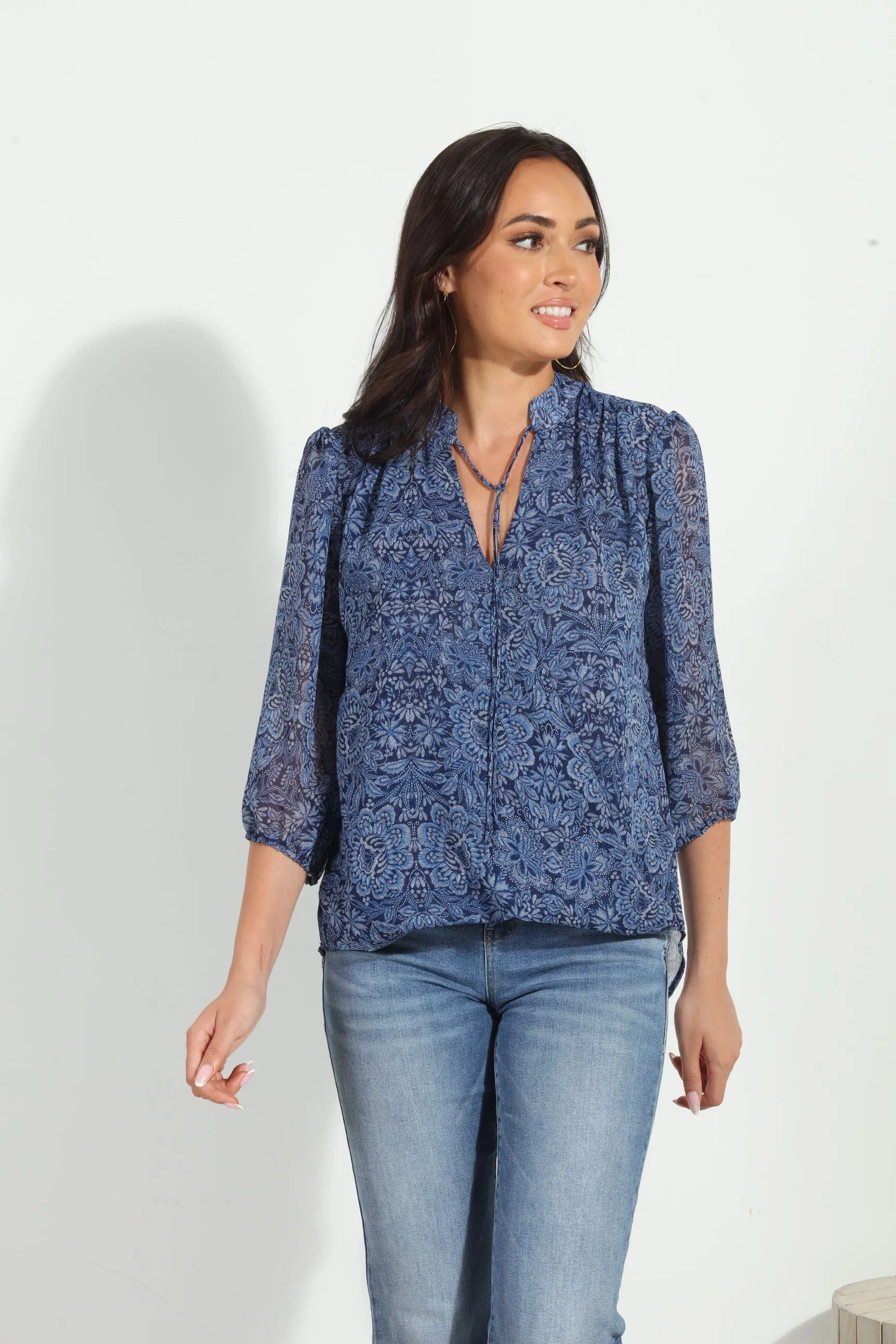 Willa 3/4 Sleeve Surplice Blouse-FINAL SALE sold by Veronica M product image thumbnail 5