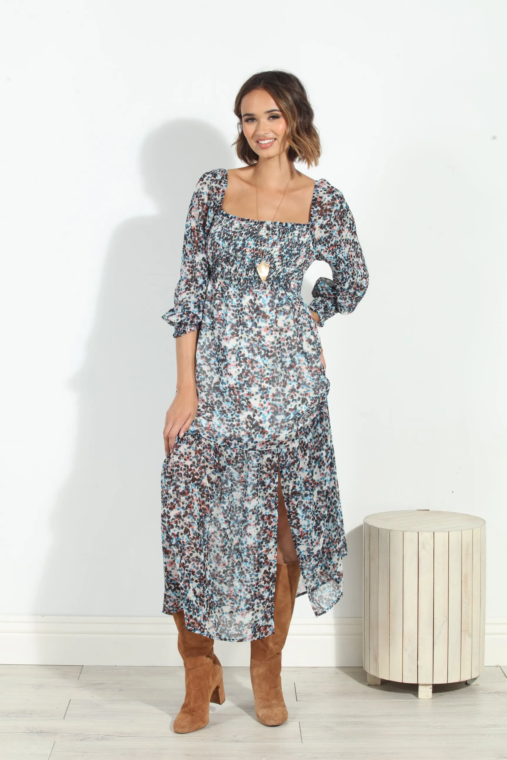 Lucila Smocked Midi Dress-FINAL SALE sold by Veronica M product image thumbnail 3