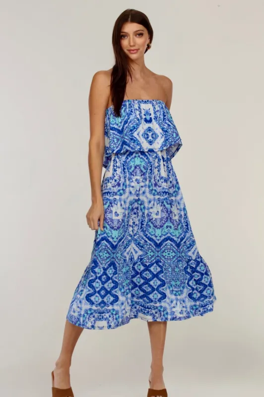 Bosworth Stretch ITY Strapless Ruffle Midi Dress- FINAL SALE sold by Veronica M