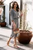 Navy and White Chiffon Long Sleeve Smocked Midi Dress - FINAL SALE sold by Veronica M