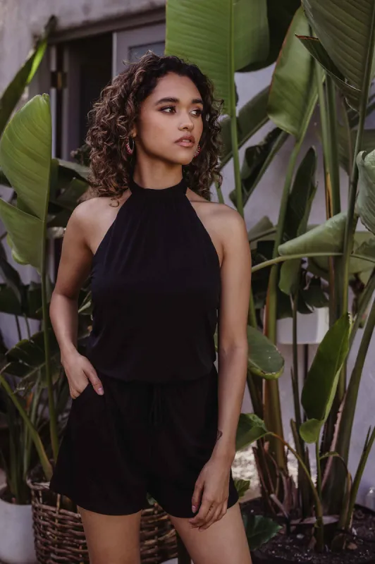 Black Stretch Halter Romper-BEST SELLER sold by Veronica M