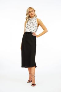 Black Satin Midi Skirt - FINAL SALE sold by Veronica M