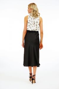 Black Satin Midi Skirt - FINAL SALE sold by Veronica M